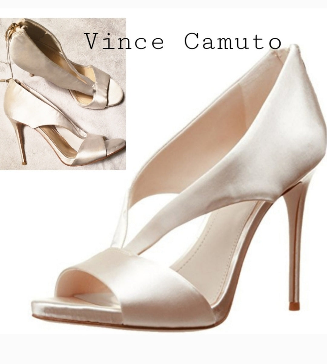 Vince Camuto "IM Daily" eggshell satin heel Sz 8.5