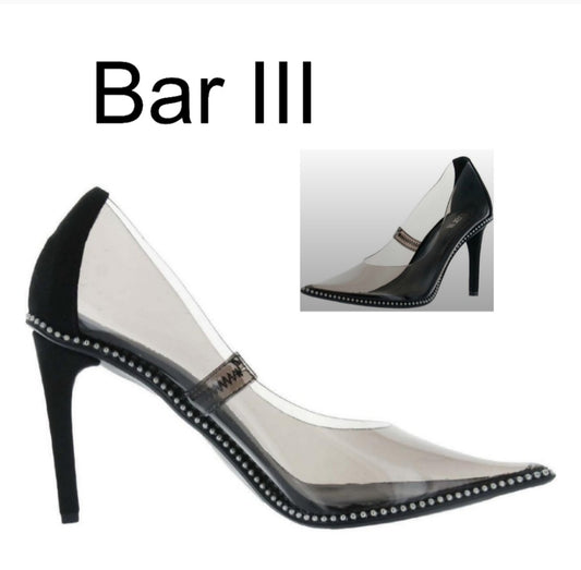 Bar III Binsa 3p Womens Clear Studded Pumps. Sz 11. New