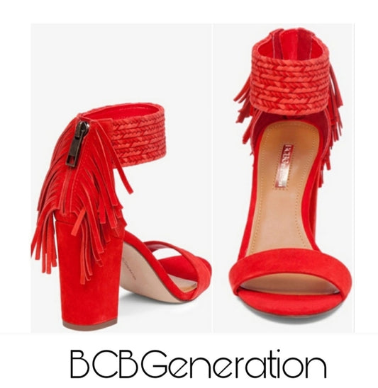 Bcbgeneration "Calizi" fringe block ankle straps