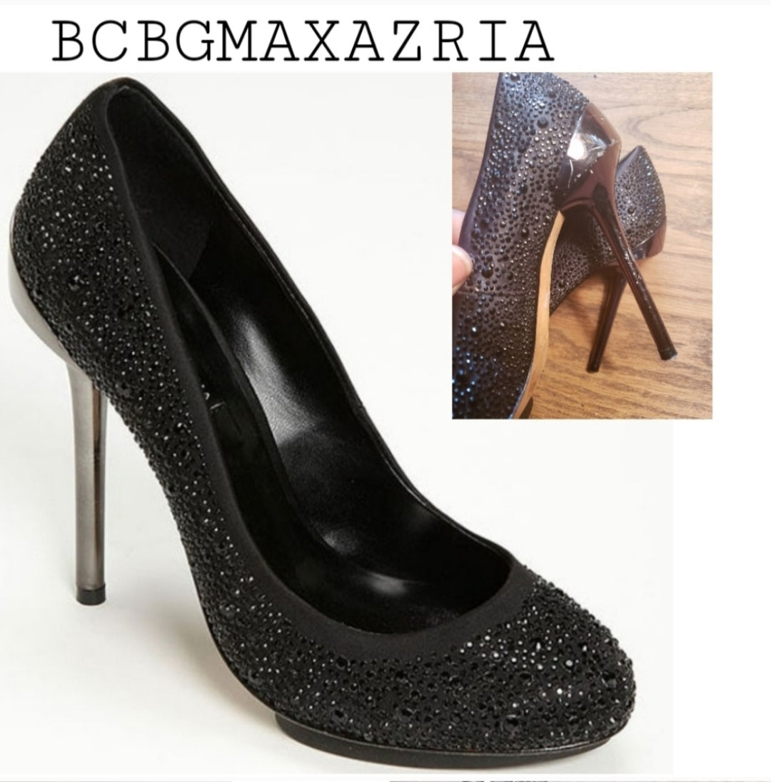 BCBGMAXAZRIA "Prish" sparkly black heel.  Sz 6