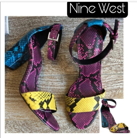 Nine West block Abrah3 Heels. Sz 10