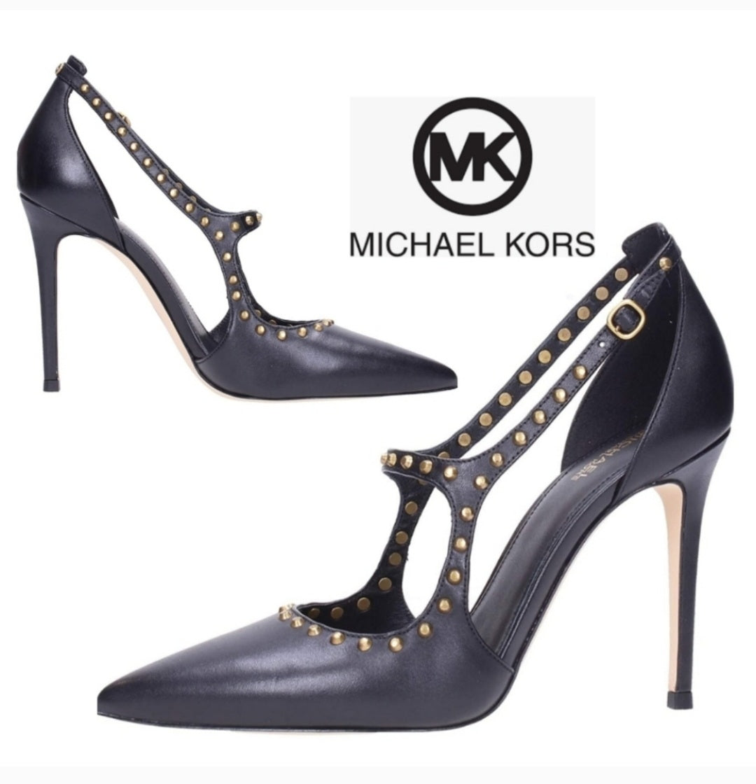 Michael Kors "Ava" blk studded heels.  Sz 8.