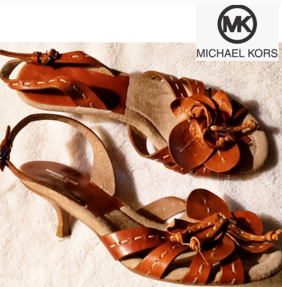 ⭐Michael Kors slingback lthr hand stitched sandal. Sz 40 / 9