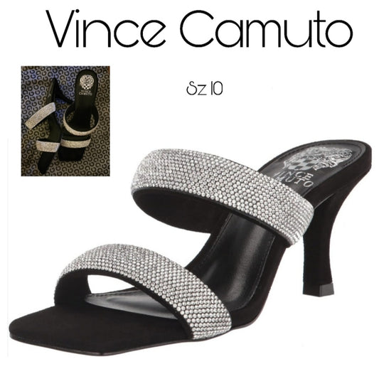 VINCE CAMUTO Aslee Embellished Slide Sandals. Sz 10.  New