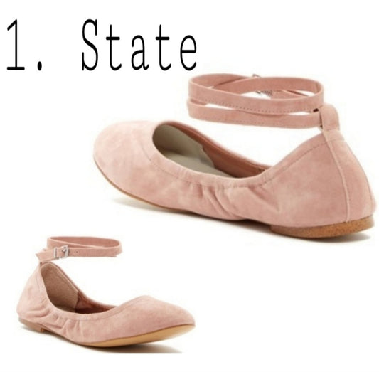 1. State "Shay" pink suede flat. Sz
7.5