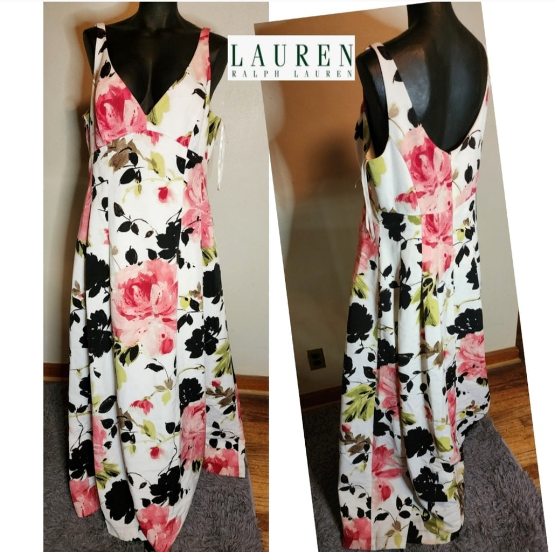 Ralph Lauren floral full length evening dress. Plus Sz 16 Originally $290. DEAL!