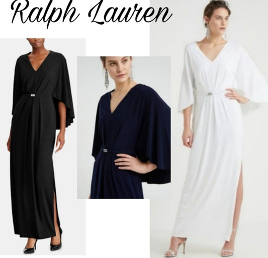 Ralph Lauren "Mariella" cape dress Org $200 Sz 14