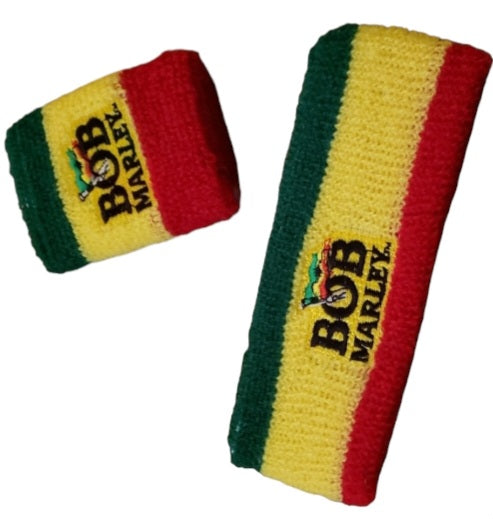 Jamaican & Marley head/wristbands. 2 piece set.