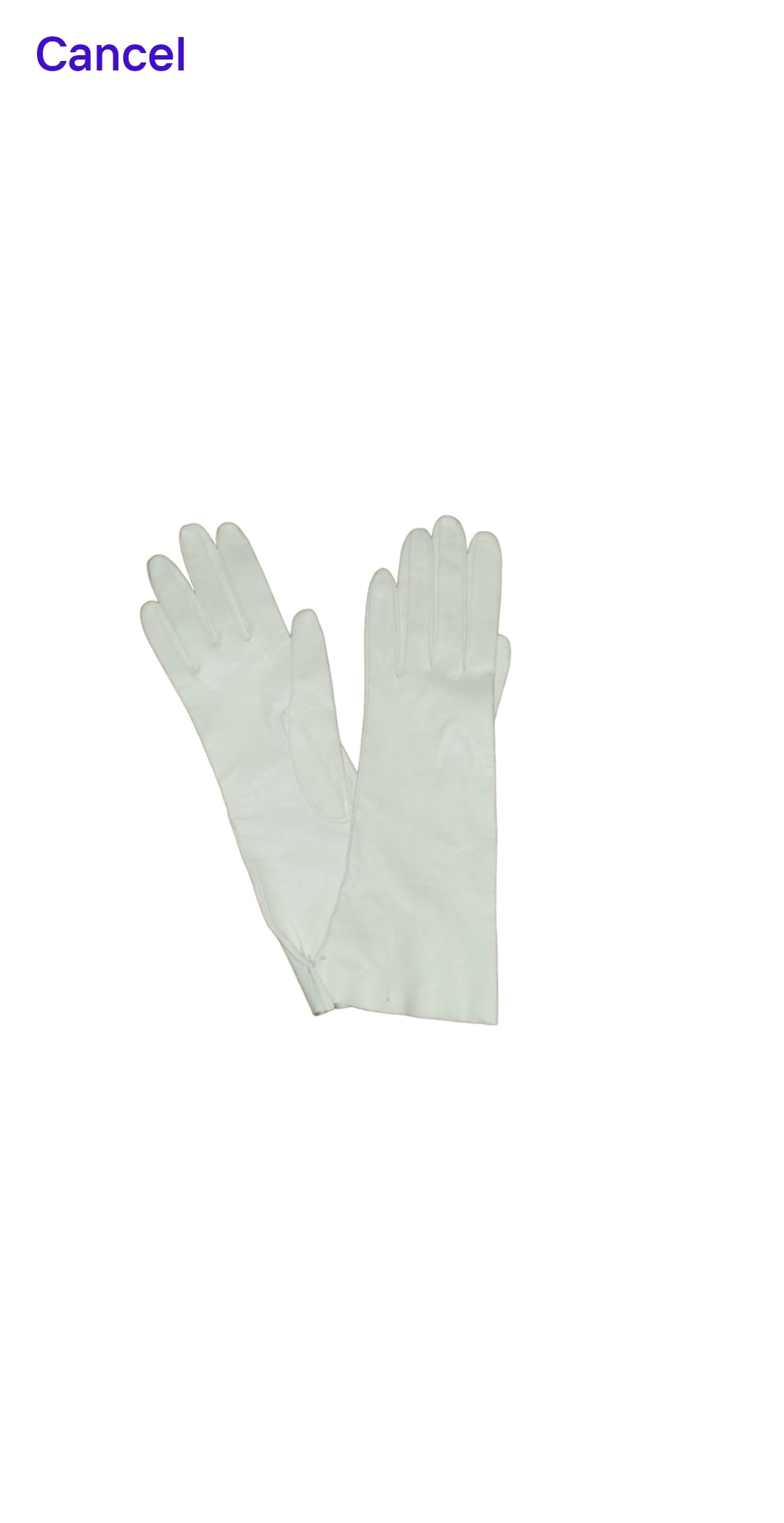 Classic white long nappa LEATHER opera gloves. New