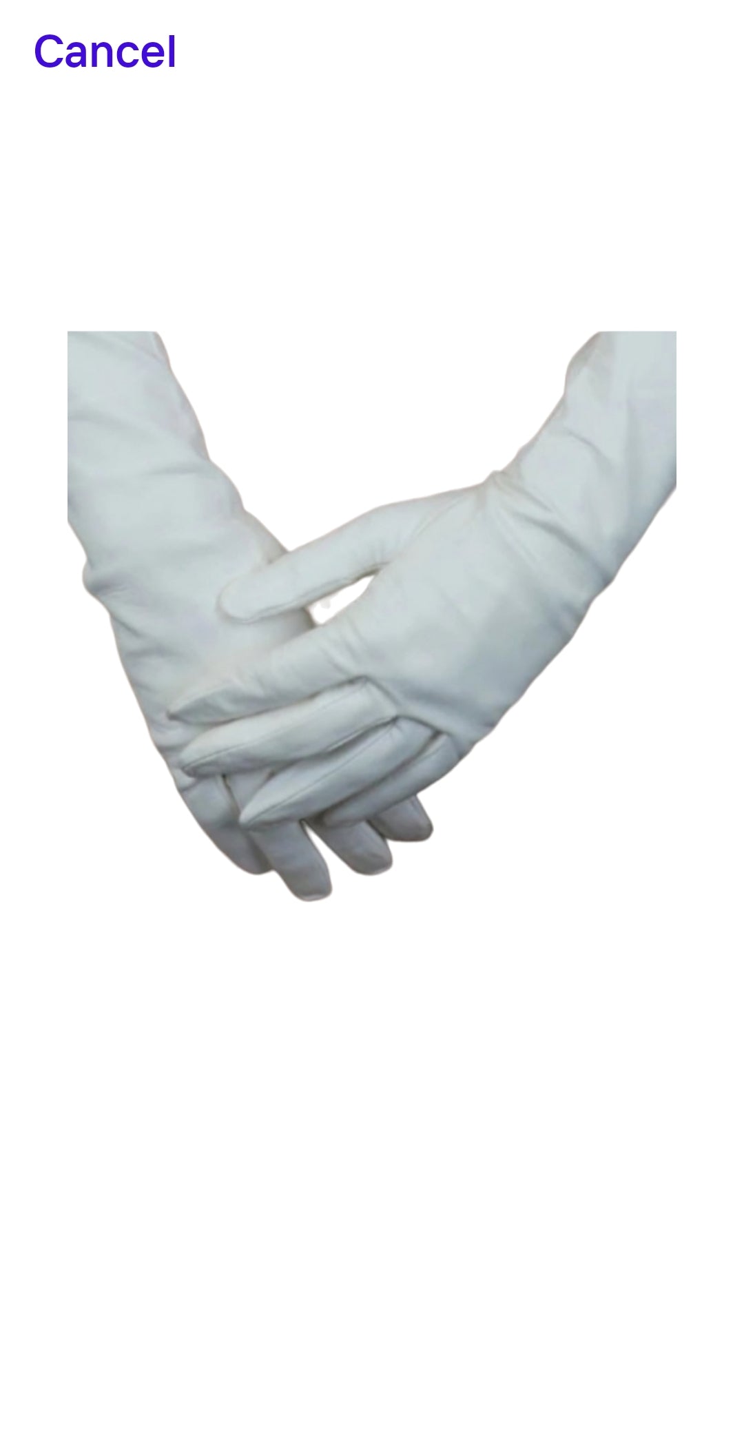 Classic white long nappa LEATHER opera gloves. New