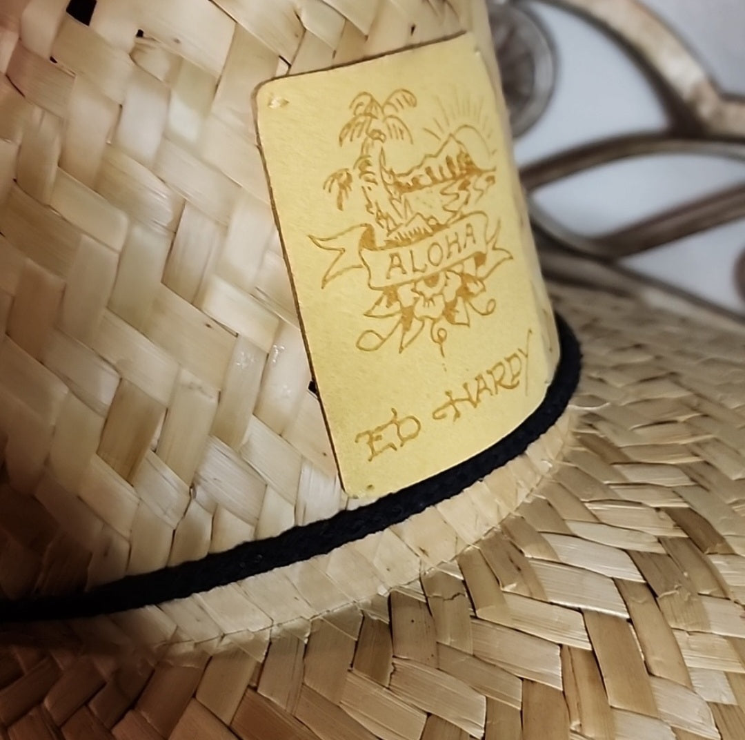 Ed Hardy | Brown Leopard 'Aloha' Panama Hat. Lrg/XL