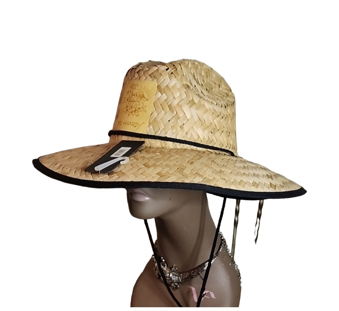 Ed Hardy | Brown Leopard 'Aloha' Panama Hat. Lrg/XL