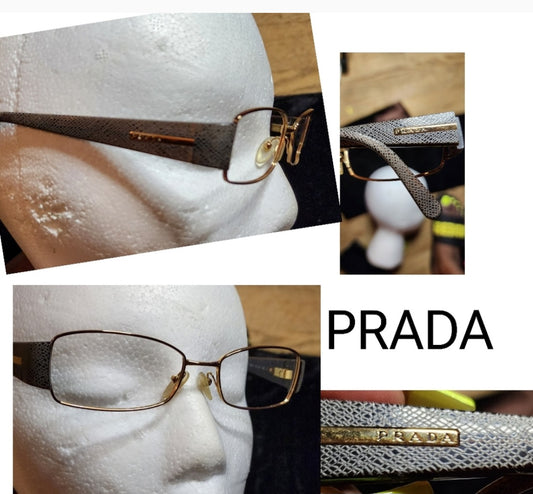 AUTH PRADA VPR 501 517 135 SMALL SLEEK FLEX EYEGLASSES FRAMES ONLY MINT