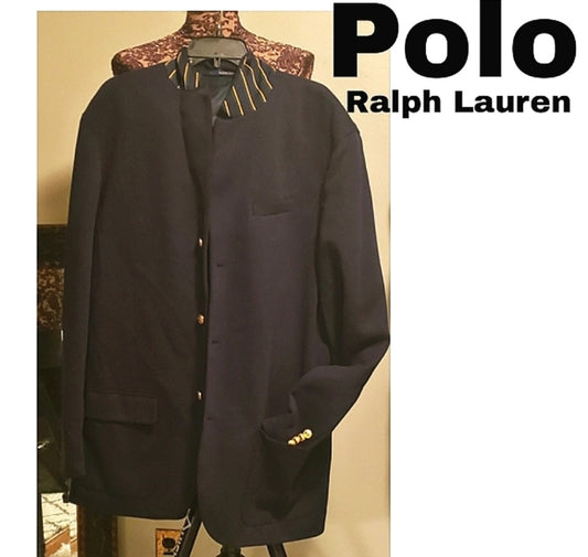 Polo Ralph Lauren knit blazer. Navy. Sz Xxl. Deal! $170