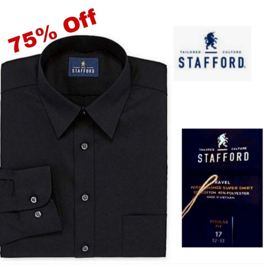 Men Stafford performance wrinkle free shirt. Sz 17 32/33