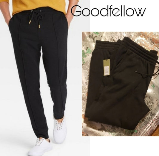 Goodfellow & Co Slim fit Knit Jogger Sweat Pants BLACK Pocket. Sz XL. Thick!