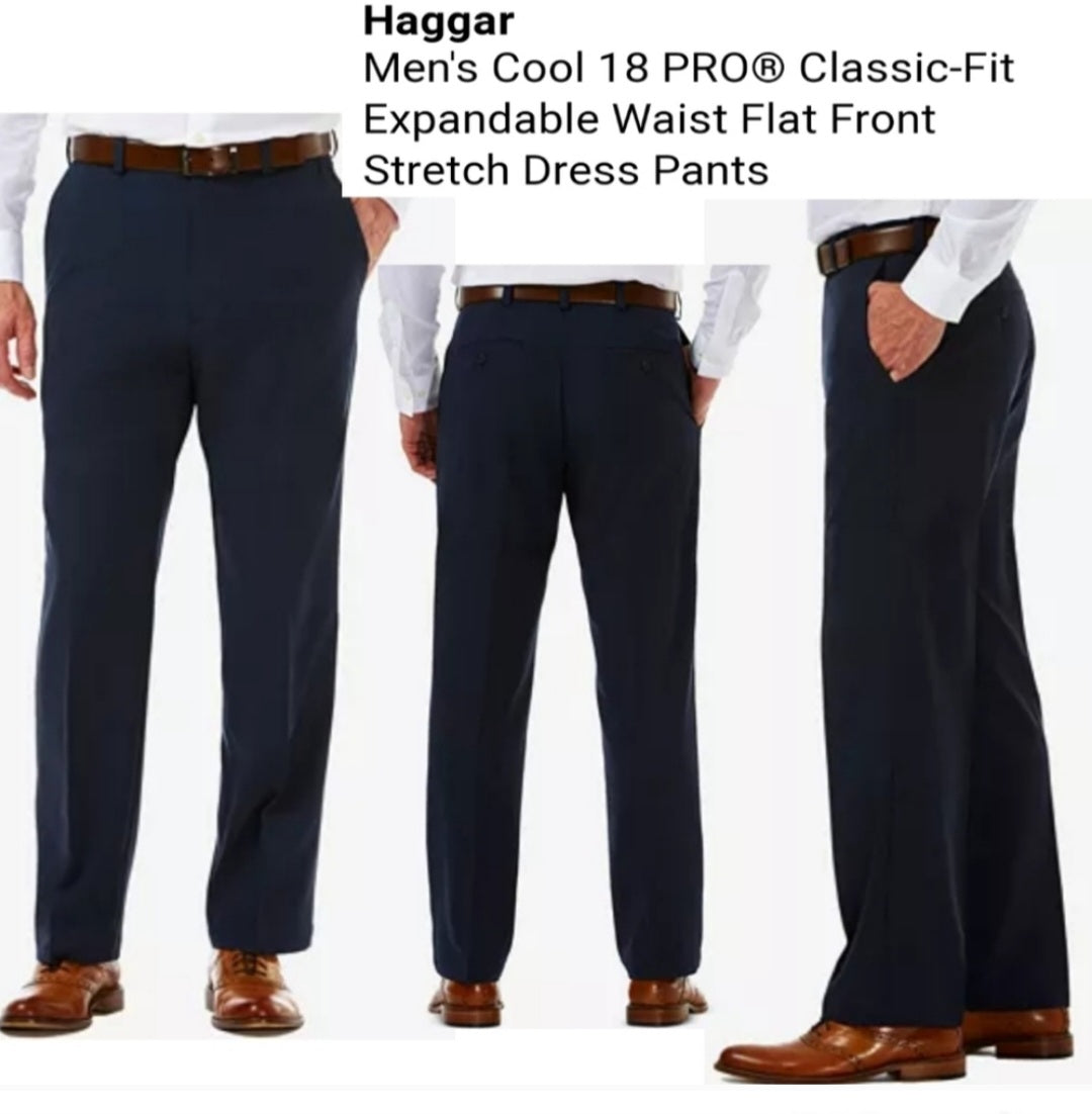 Haggar Cool 18 Pro blk dress pants.  Sz 34x34 and 36x34