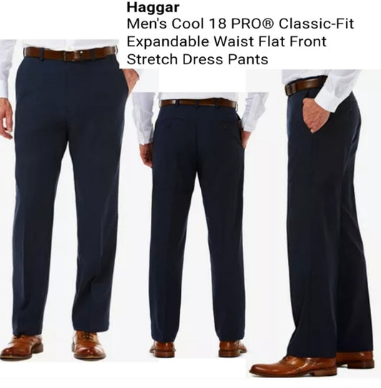 Haggar Cool 18 Pro blk dress pants.  Sz 34x34 and 36x34