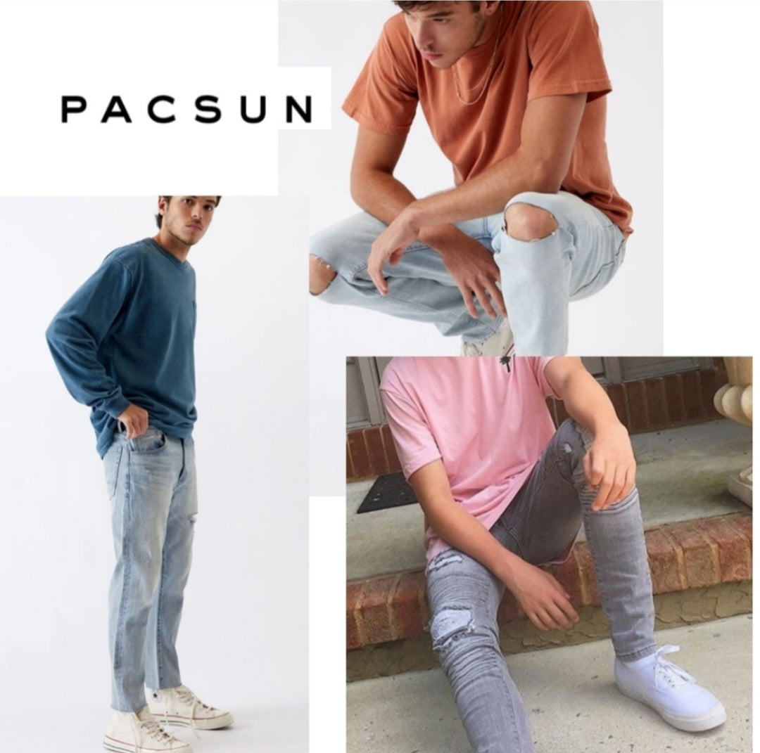 Pacsun ripped/worn style denims. 13 pair avail