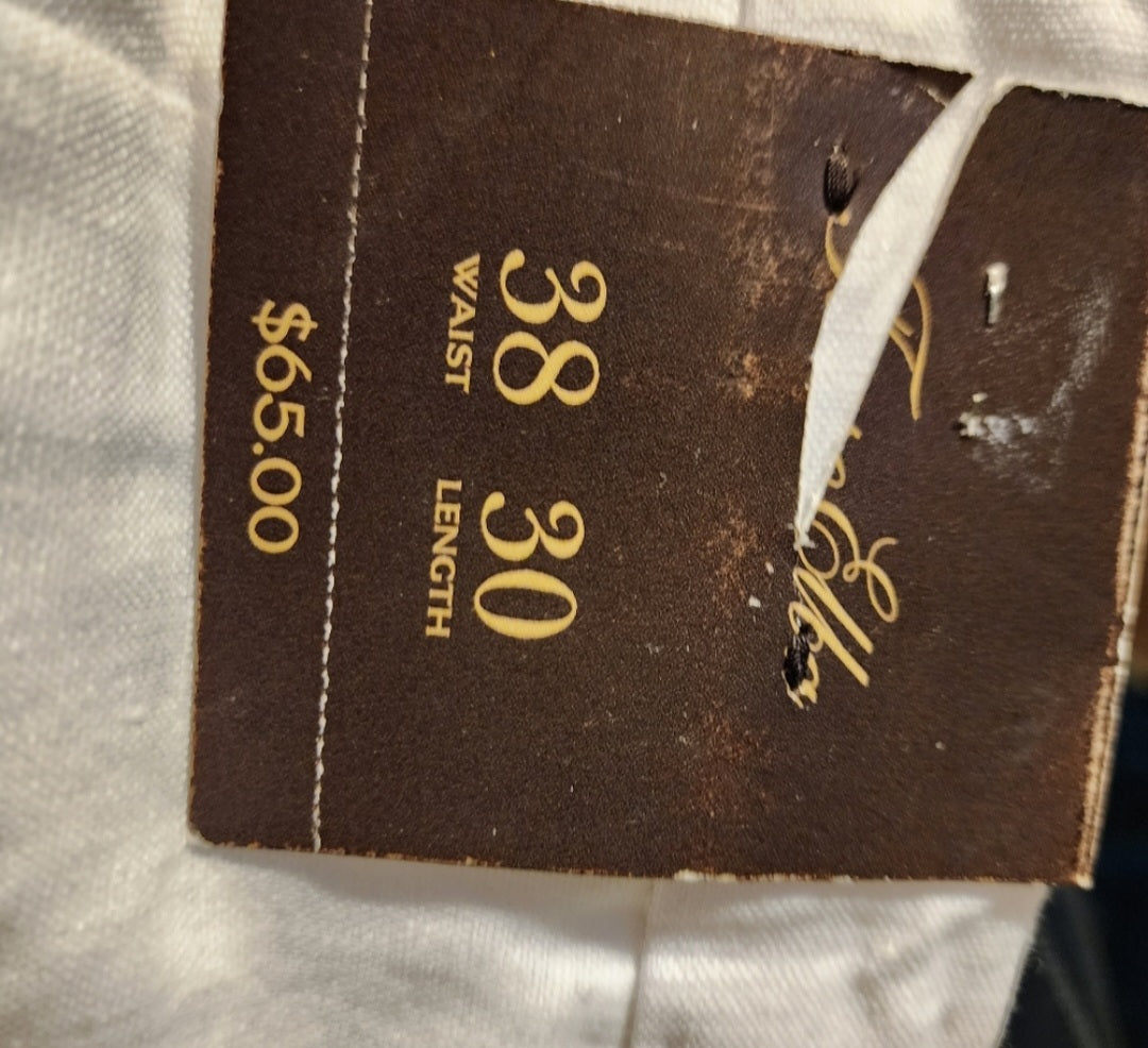 Tasso Elba linen pants.   Sz 38x30. New with tags. WHITE   Deal!!!