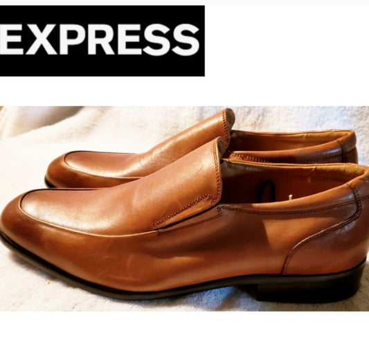 Men's Express cognac slip in oxford dress shoes
