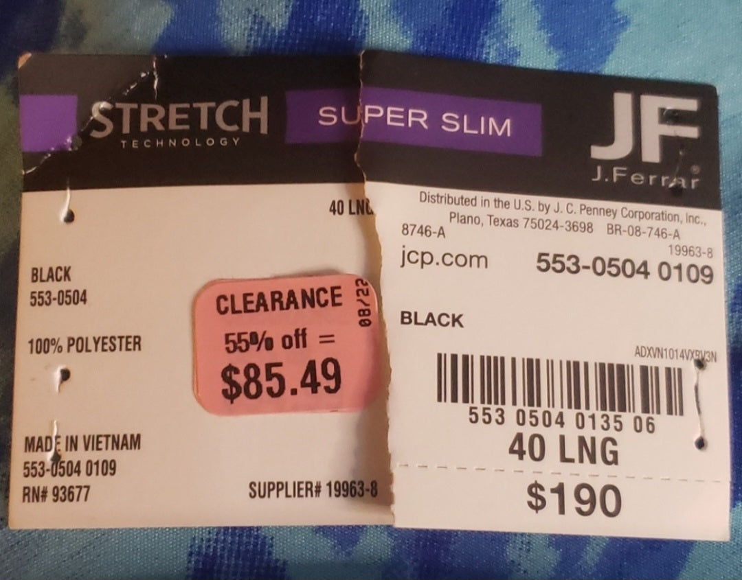 JF Ferrar Super Slim Stretch suit jacket. Sz 40 Long