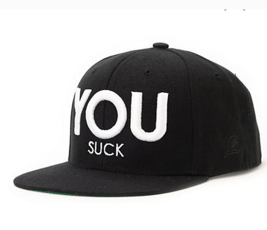 CIVIL... "YOU SUCK" white/blk snapback.  Nwt