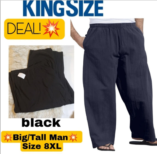 KingSize casual elastic waist pants.  Big Man Sz 8XL. New
