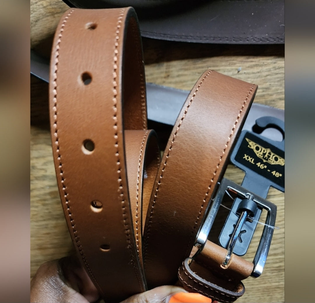 Sz XXL 46-48. Sophos genuine leather belt.  New Brown