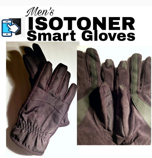 Isotoner Men’s Nylon & Fleece Smart Touch Gloves