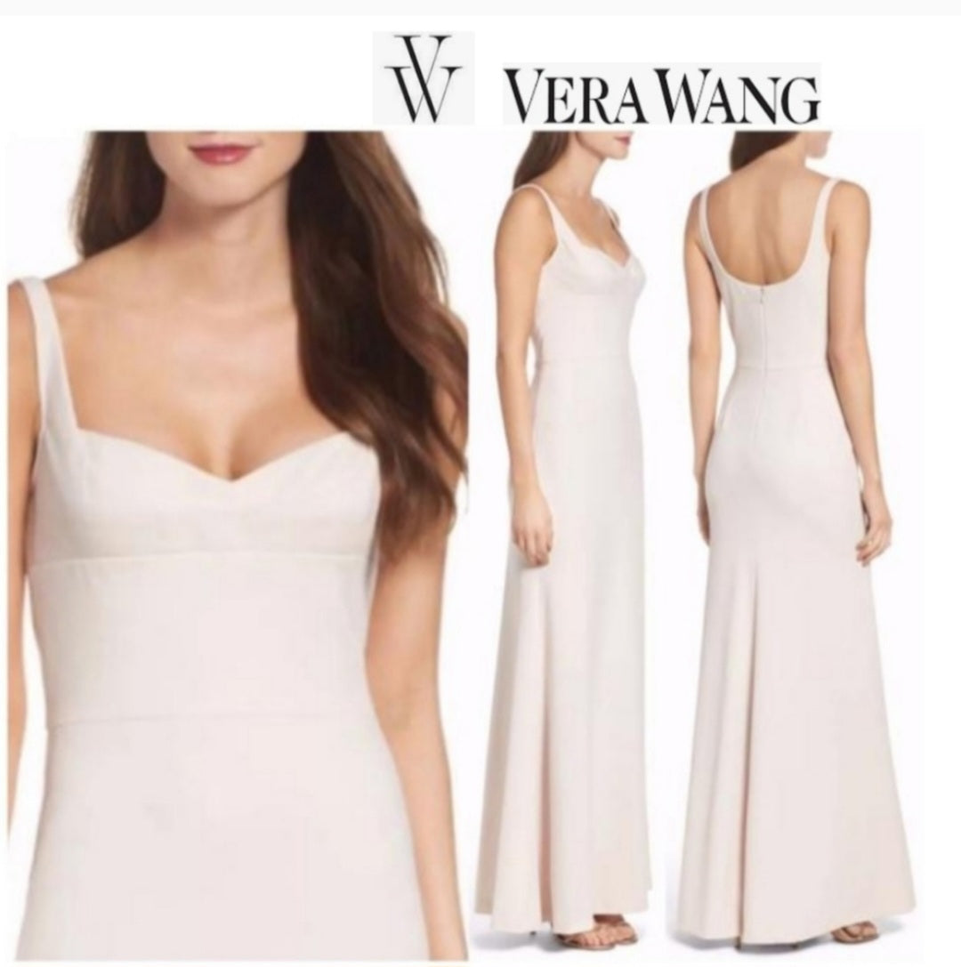 Vera Wang blush crepe evening formal gown . Sz 14