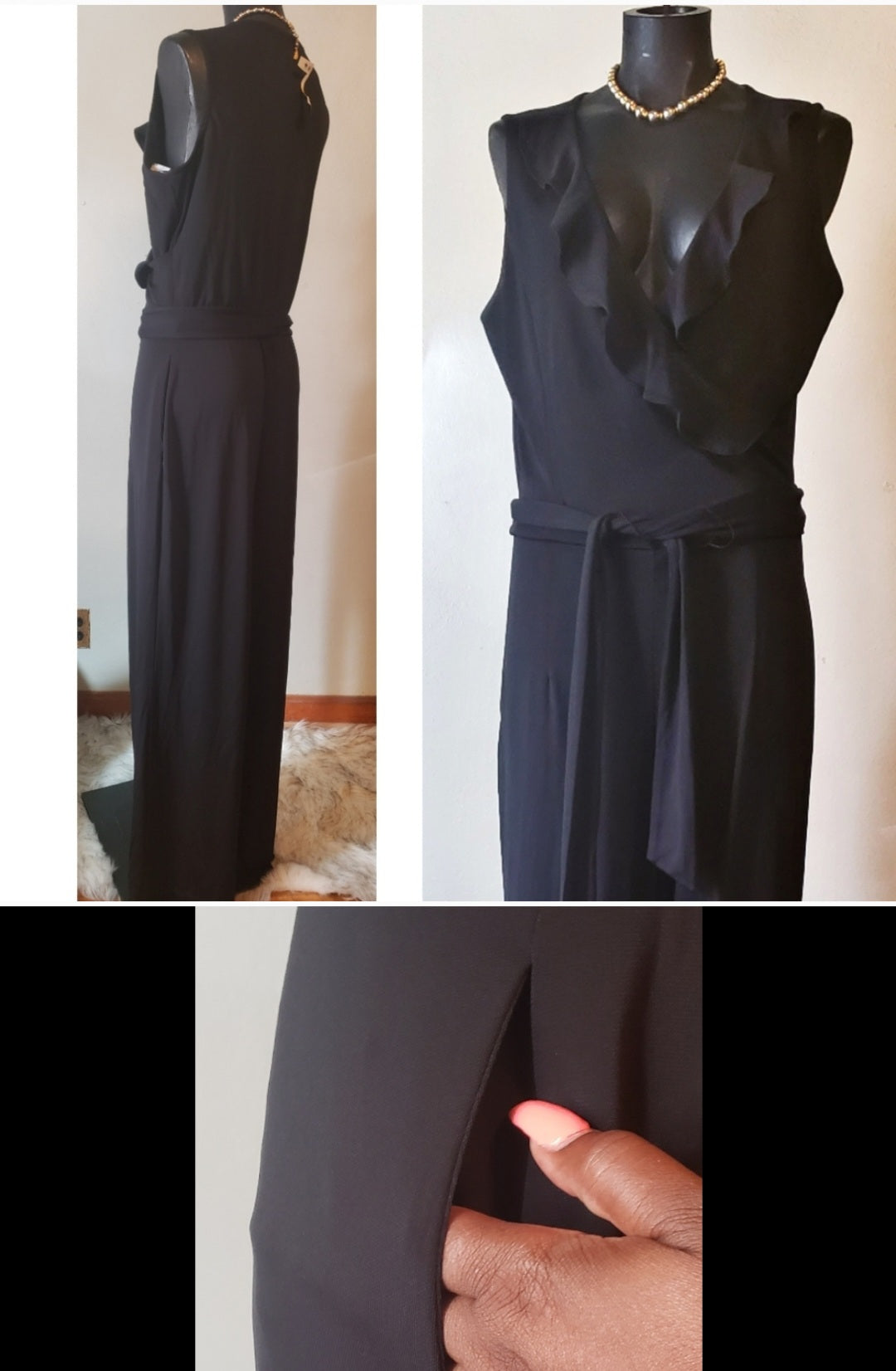 Alfani surplice ruffle jumpsuit. Sz med. Good quality stretch/heavy fall.