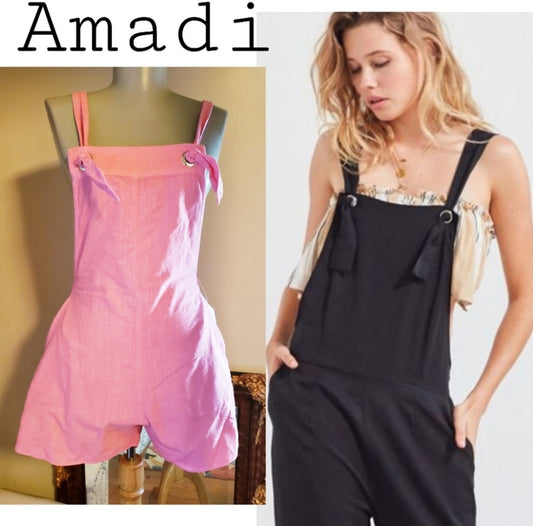 Anthropologie Amadi "connie" pink punch romper.  Sz Sm