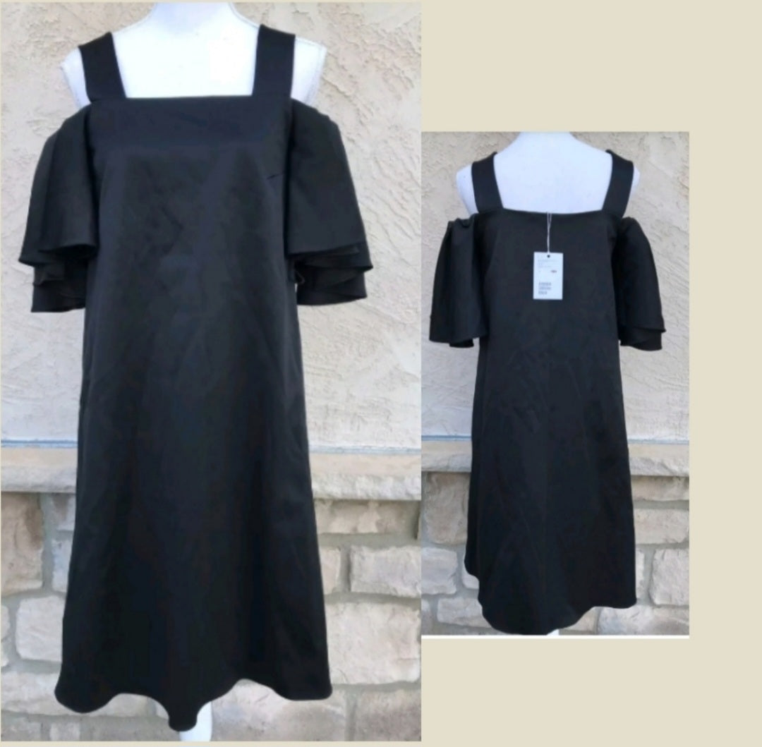 & Other Stories black satin off/T/S dress. Sz 4.