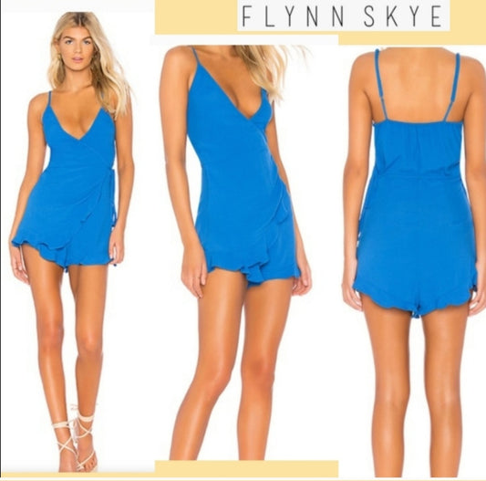 Flynn Skye Scarlett Romper/ Raspberry blue  Sz Sm