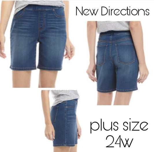 New Directions plus size denim shorts. Sz 24w.