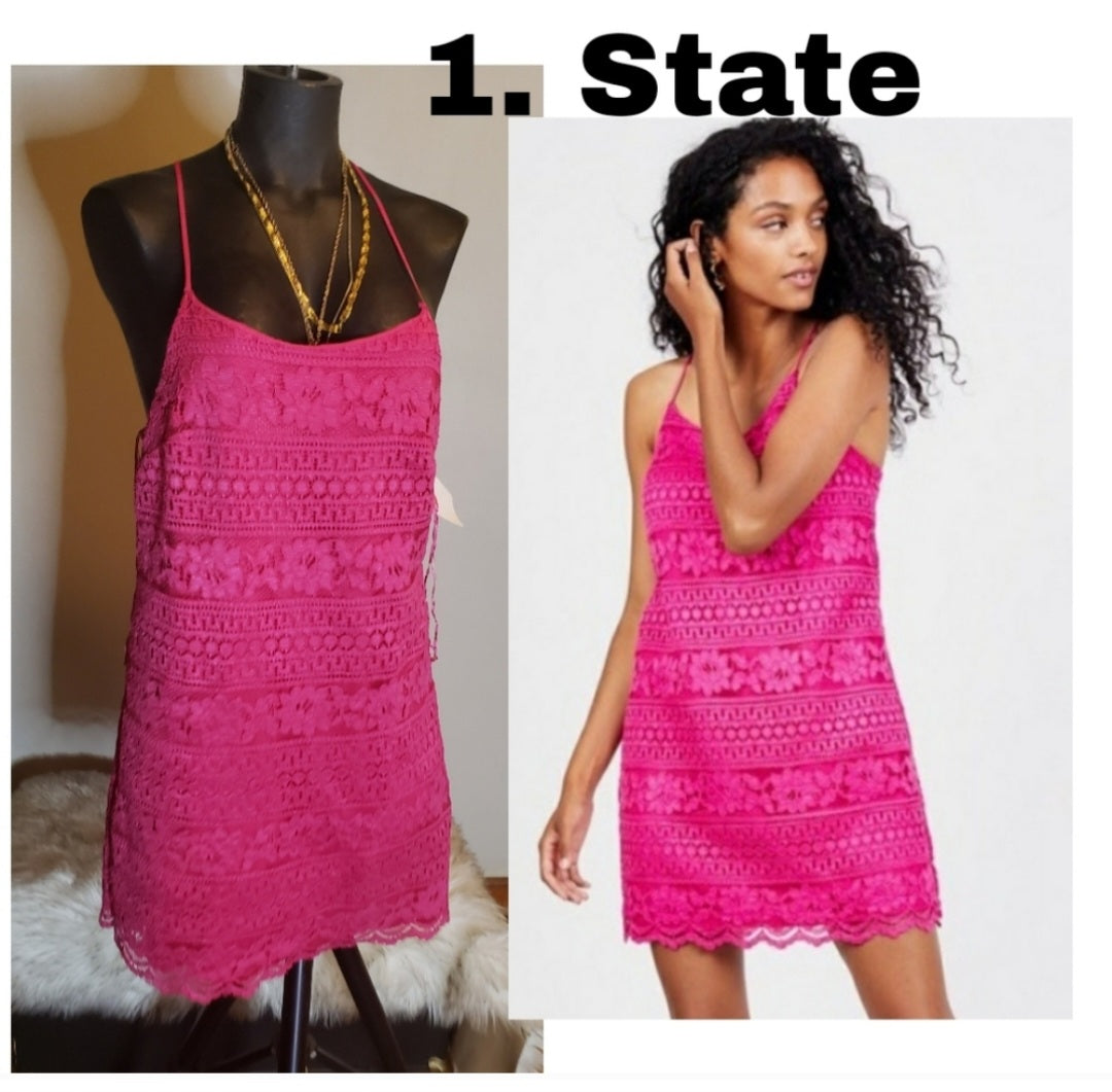 1 State lace racerback dress. Sz Sm