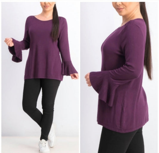 41 Hawthorn purple bell sleeve sweater.   Sz Lrg