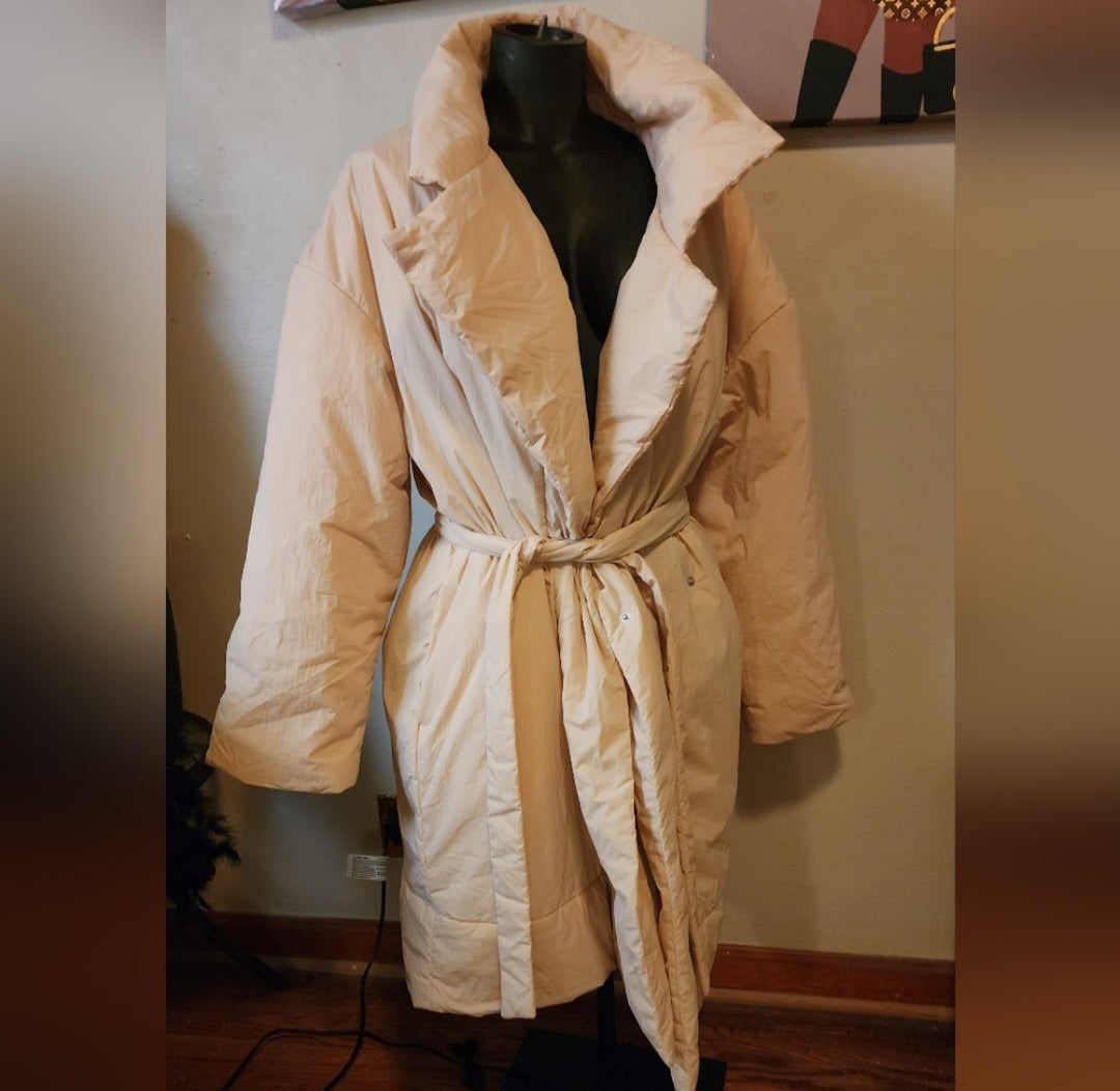 A New Day puff belted coats.  Sz Large & Sz XL.