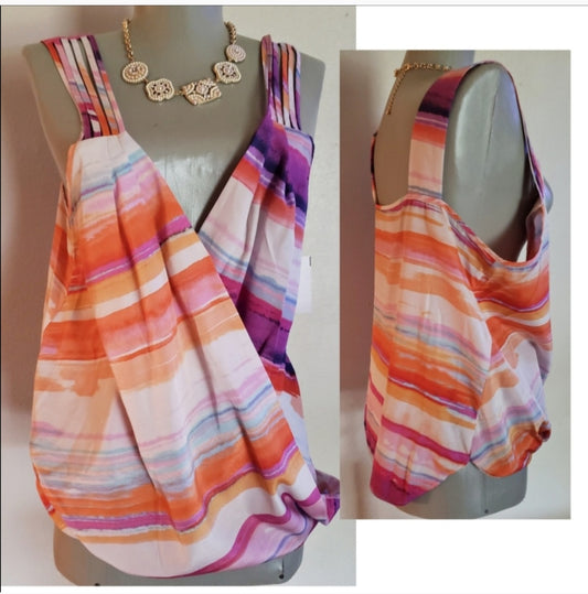 A. NEW YORK faux wrap top. Sz med