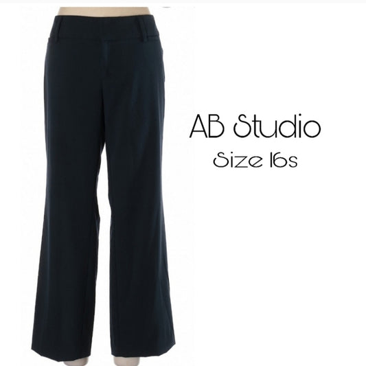 AB Studio blue flare leg slacks.  Sz 16s