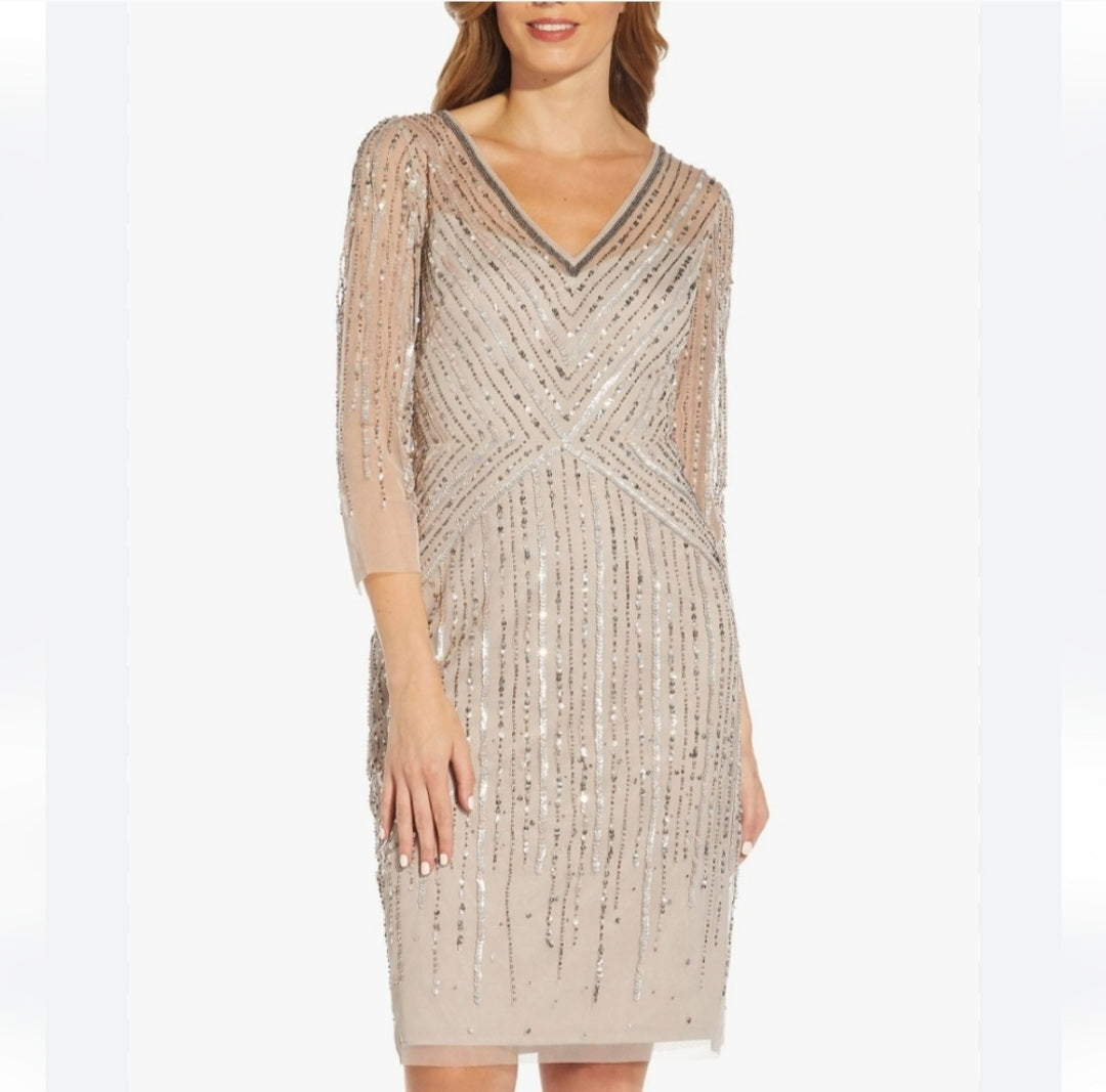 Adrianna Papell Embellished Sheath Dress.  Sz 16. Deal!! Org $199