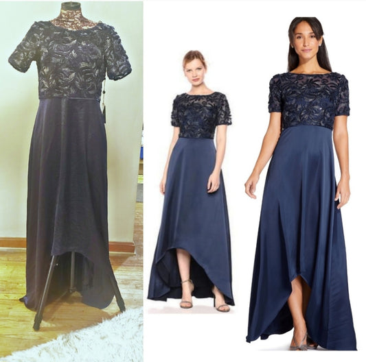 Adrianna Papell Soutache Long Dress.  Sz 10.  New. Org $185