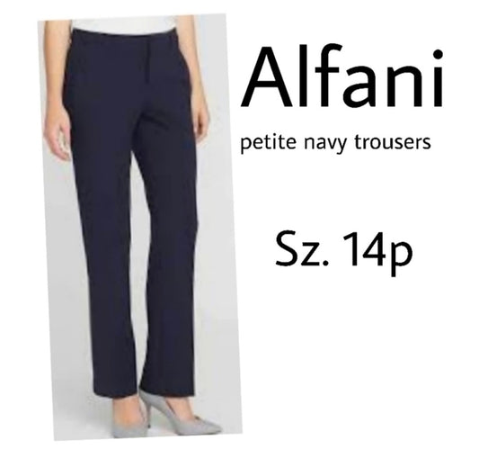 Alfani navy lined fitted pants.  Sz 14p