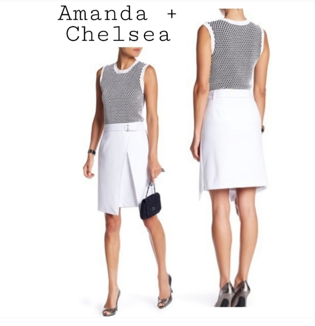 Amanda + Chelsea Faux Wrap D-Ring Skirt. Sz 8