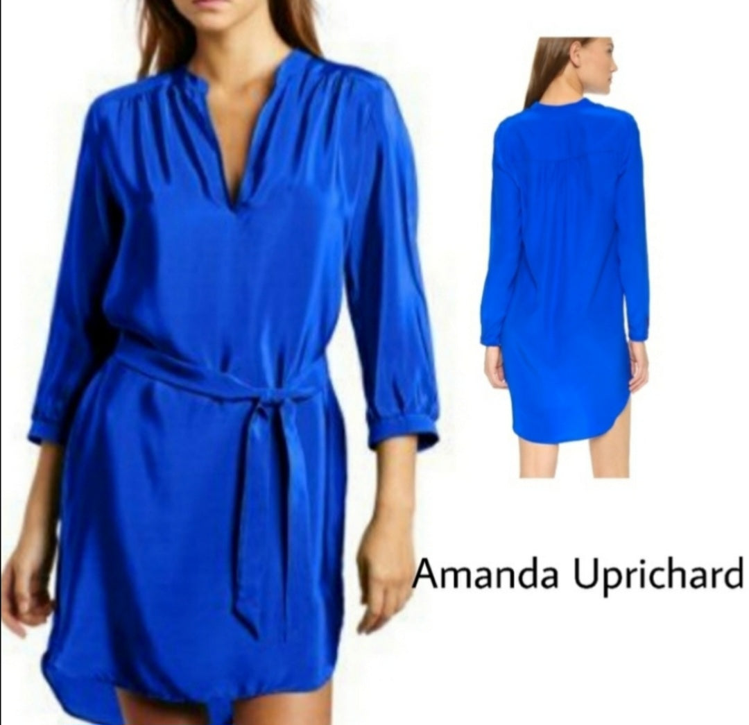 Amanda Uprichard shirt dress. Shocking blue. Sz Lg (2 avail)