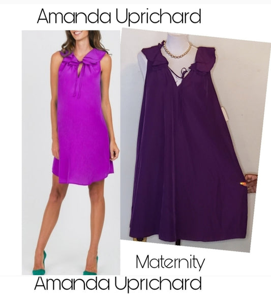 Amanda Uprichard Maternity Ruffle Yoke Dress Sz Lrg