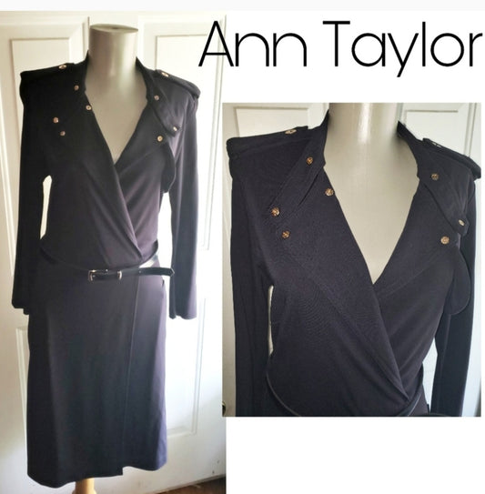 Ann Taylor navy military style dress. Sz 10