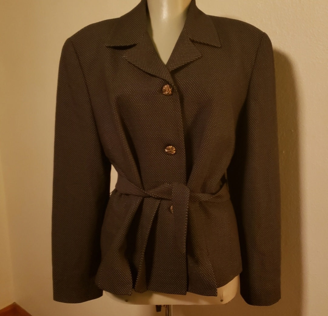 Ann Taylor polka dot belted blazer/jacket. Sz 12