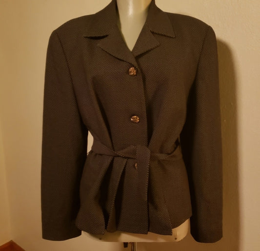 Ann Taylor polka dot belted blazer/jacket. Sz 12